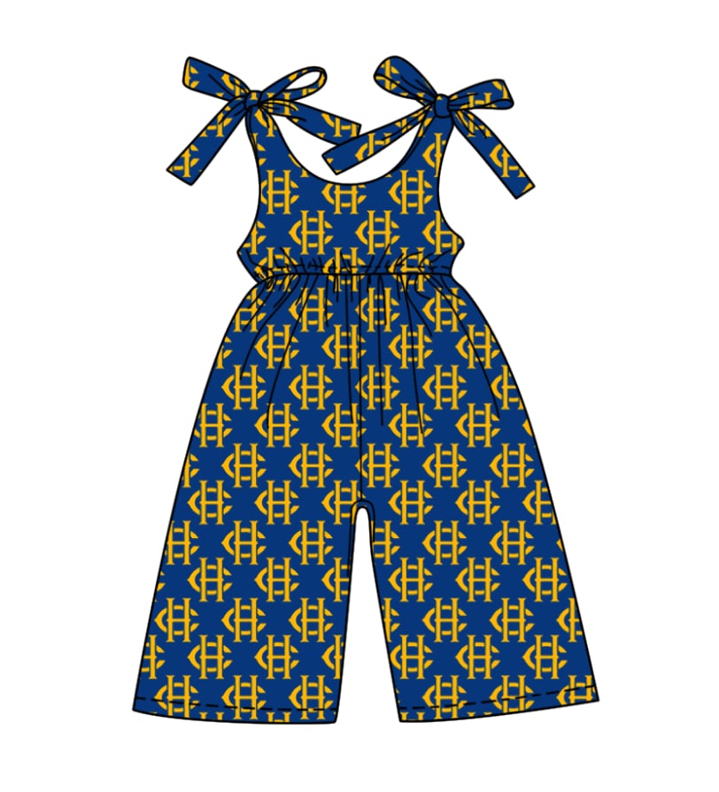 Preorder moq 5 Baby Girls Bows Strap CH Plaid Team Pant Jumpsuits