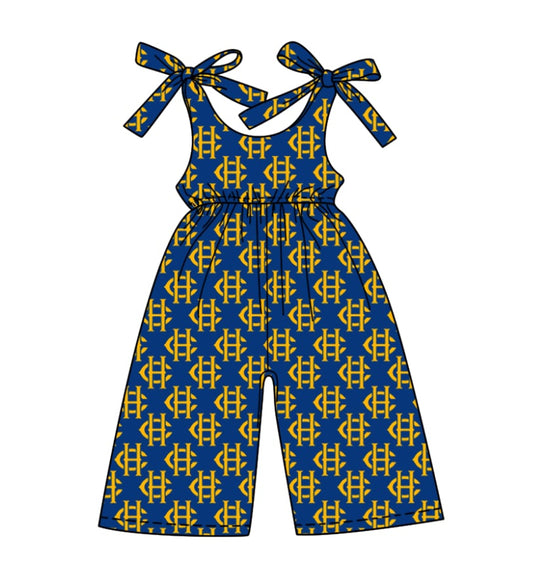 Preorder moq 5 Baby Girls Bows Strap CH Plaid Team Pant Jumpsuits