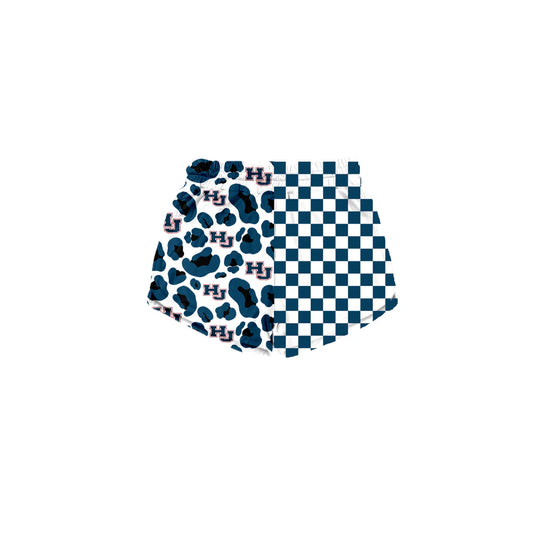 Preorder (moq 5)Baby Girls Green Checked Leopard HJ Team Shorts Bottom