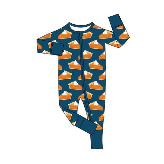 Preorder (moq 5)Baby Boys Cakes Thanksgiving Two Way Zip Convertible Rompers