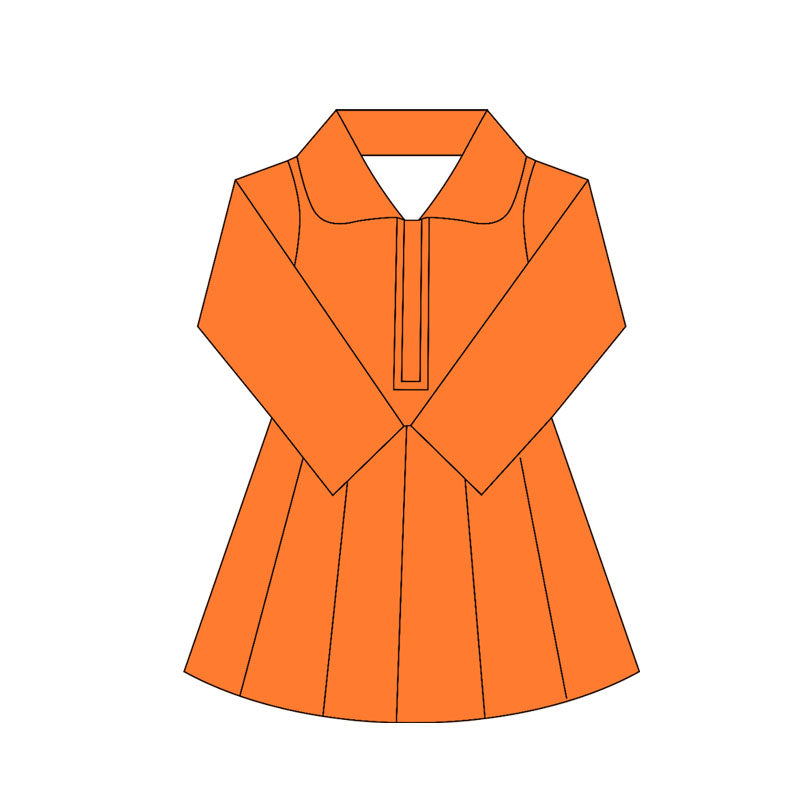 Preorder moq 10 Baby Girls Colorful Long Sleeves Zipper Activity Wear Yoga Knee Length Dresses