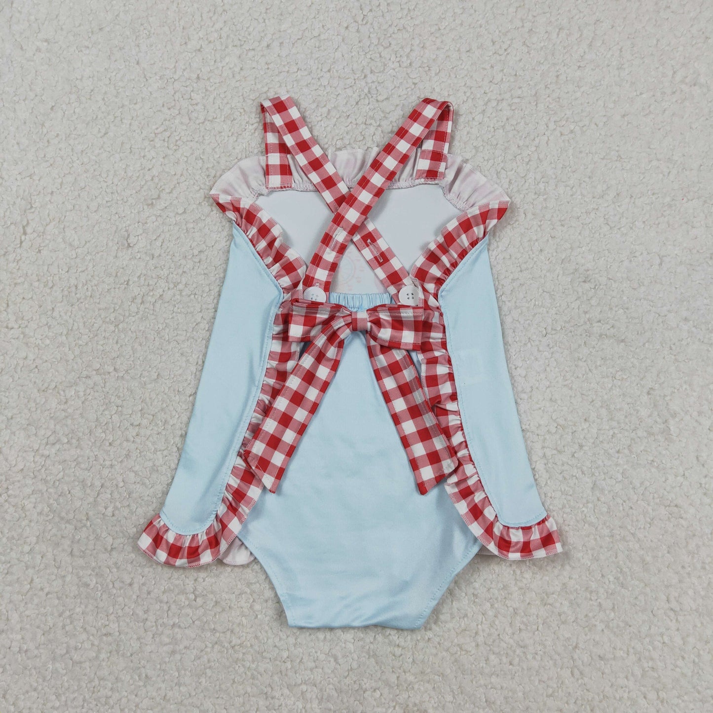 Baby Girls Strap Park Back Bows Ruffle Rompers