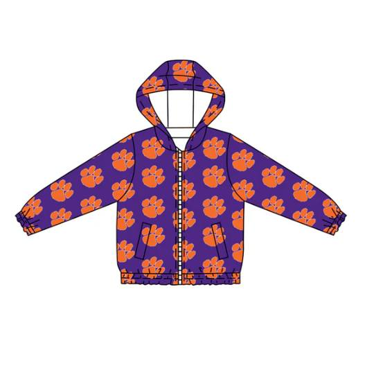 Preorder (moq 5)Baby Boys Purple Long Sleeves Pawl Plaid Hoodies Cardigan Jackets Top