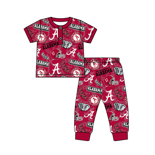 Preorder (moq 5)Baby Boys Alabama Team Top Pants Pajamas