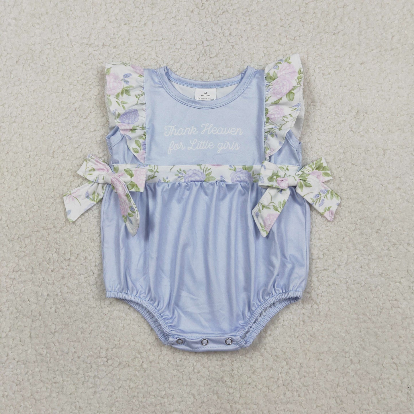 Baby Thank Heaven Little Girls Floral Bows Ruffle Rompers