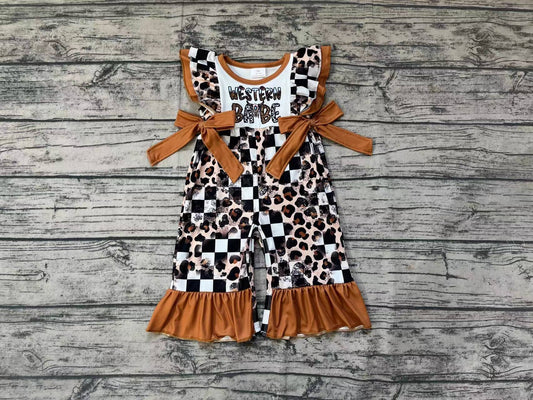 Western Babies Brown Baby Girls Bows Jumpsuits Rompers