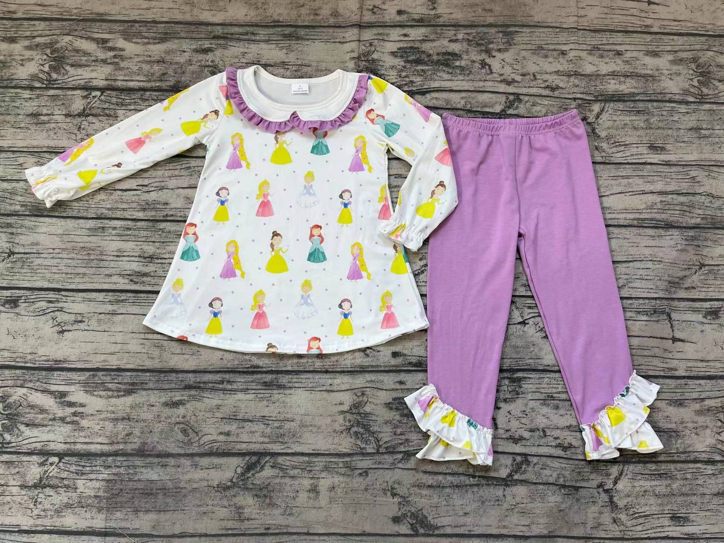 Baby Girls Princess Tunic Tops Lavender Legging Clothing Sets