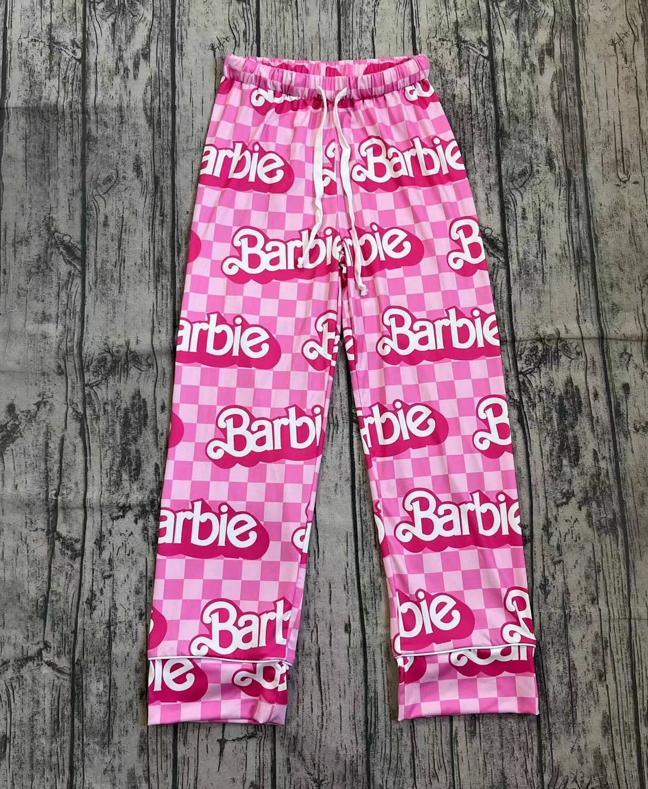 Adult Women Valentines Pink Checkered Doll Bottom Pants Pajamas