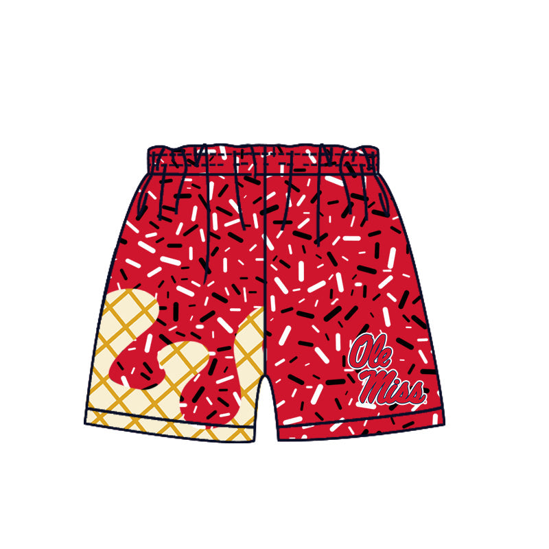 Preorder (moq 5)Baby Boys Drip Sprinkles Ole Miss Team Shorts Bottom