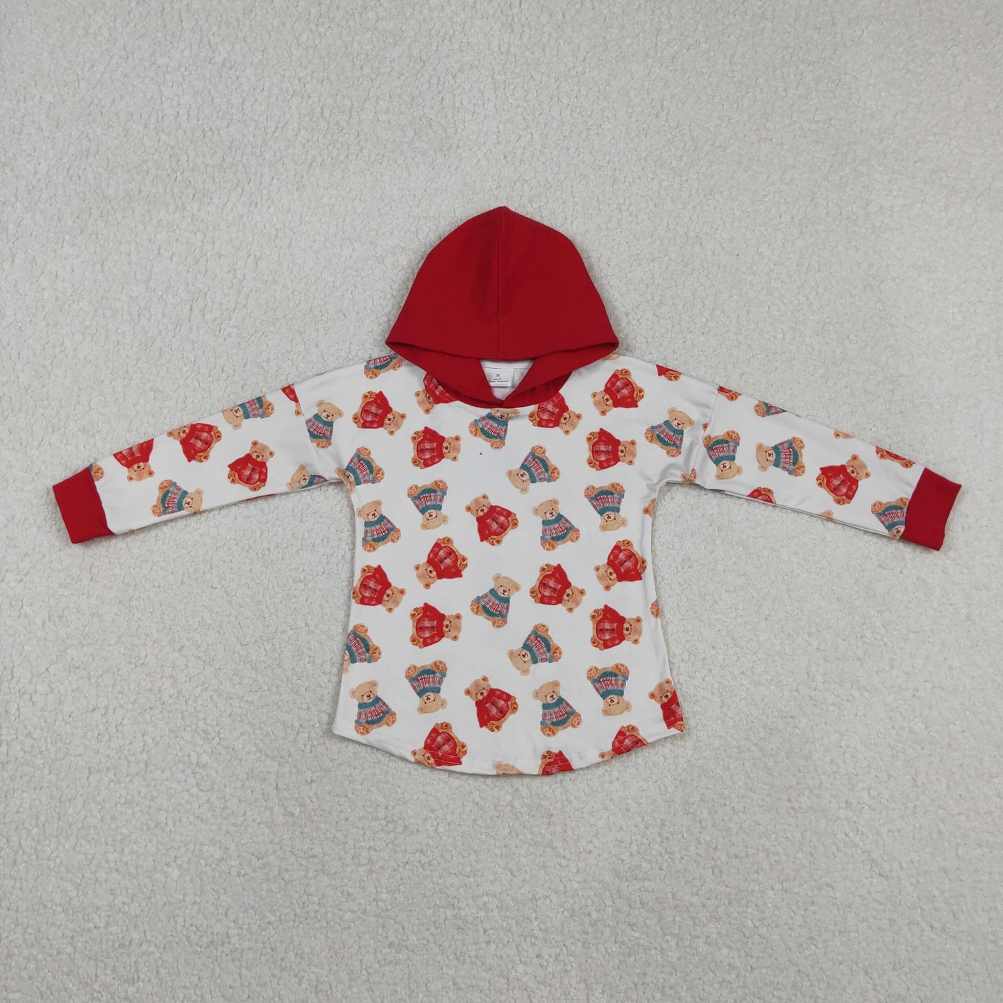 Baby Boys Long Sleeve Bears Plaid Hoodies Top
