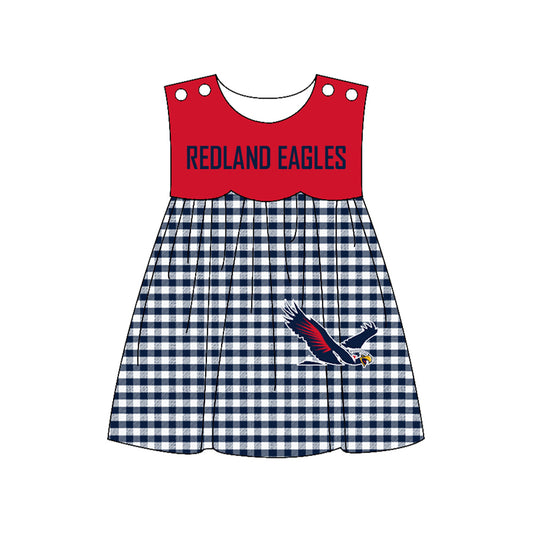 Preorder moq 5 Baby Girls Redland eagles Team Knee Length Dresses