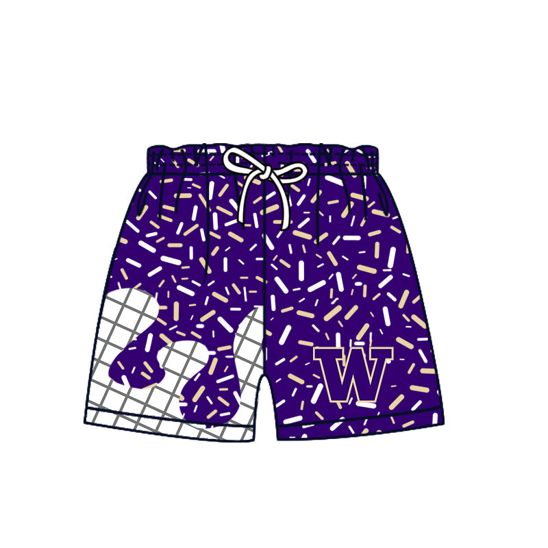 Preorder (moq 5)Baby Boys Purple Sprinkles Drip Washington Shorts Bottom