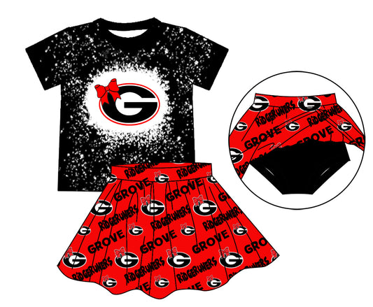 Baby Girls Grove Team Tunic Top Red Bummie Skirt Clothes Sets split order preorder May 20th