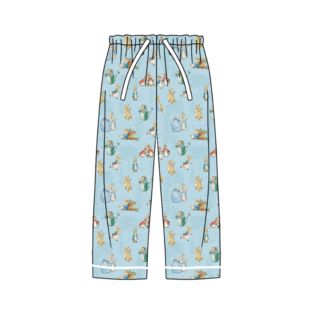 Preorder (moq 5) Men Clothes Vintage Easter Bunny Garden Print Long Pants