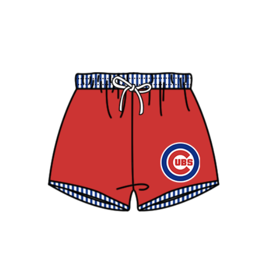 Preorder moq 5 Baby Boys Red Cubs Team Swimming Trunks Bottom