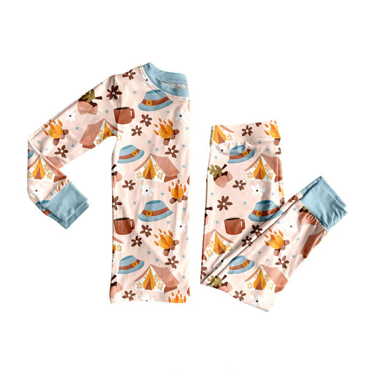 Preorder (moq 20)Baby Boys Bamboo Hats Fire Adventure Western Pajamas Sets