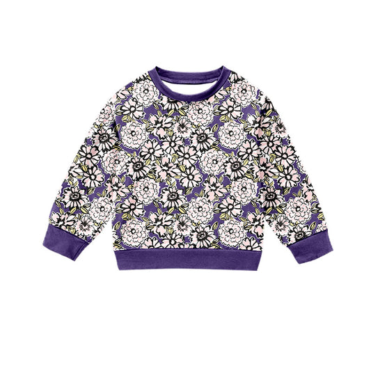 Preorder (moq 5)Baby Girls Long Sleeve Colorful Daisy Flowers Fall T-shirts Top