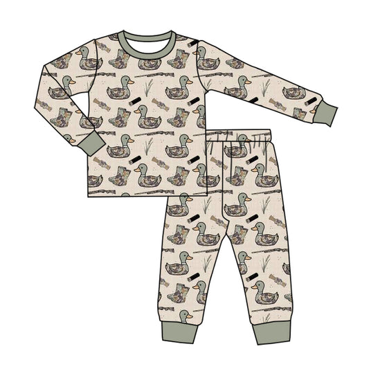 Preorder (moq 5)Baby Boys Camo Ducks Calls Top Pants Hunting Pajamas Sets