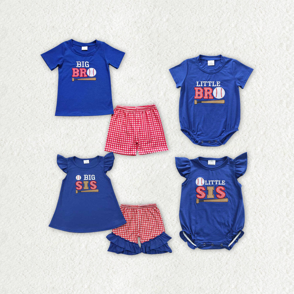 Sibling Sister Brother Girls Baby Boys Baseball Summer Outfits Suits