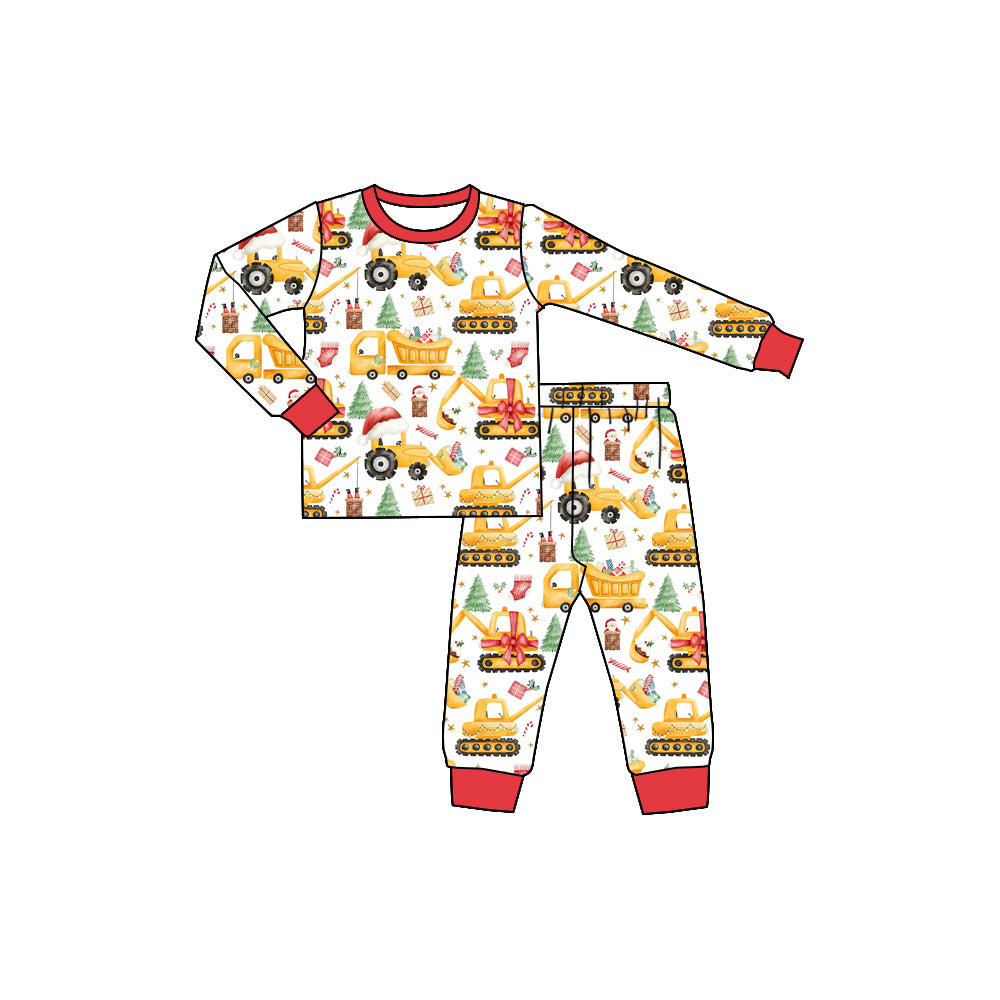 Preorder (moq 5)Baby Boys Christmas Trucks Shirts Pants Pajamas Sets