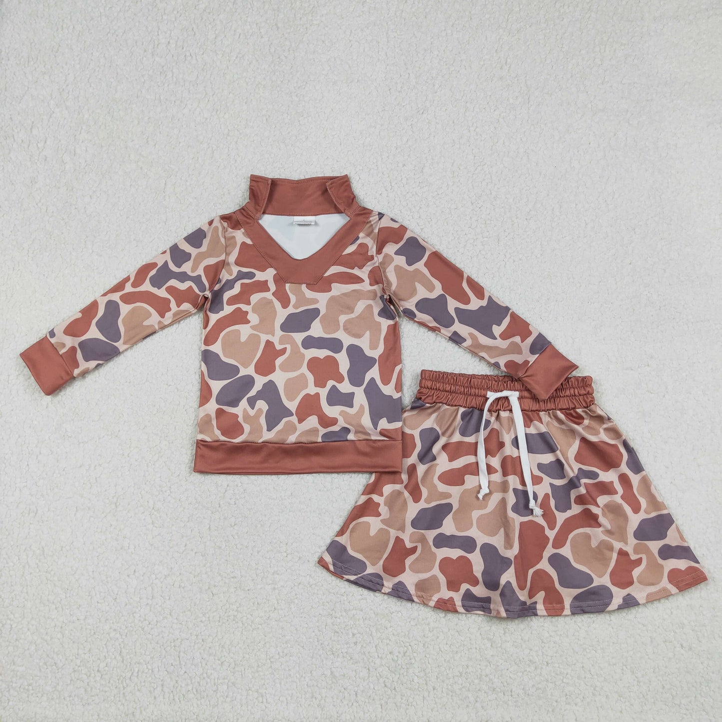 Baby Girls Southern Khaki Camo Long Sleeve Top Skirts Shorts Clothes Sets