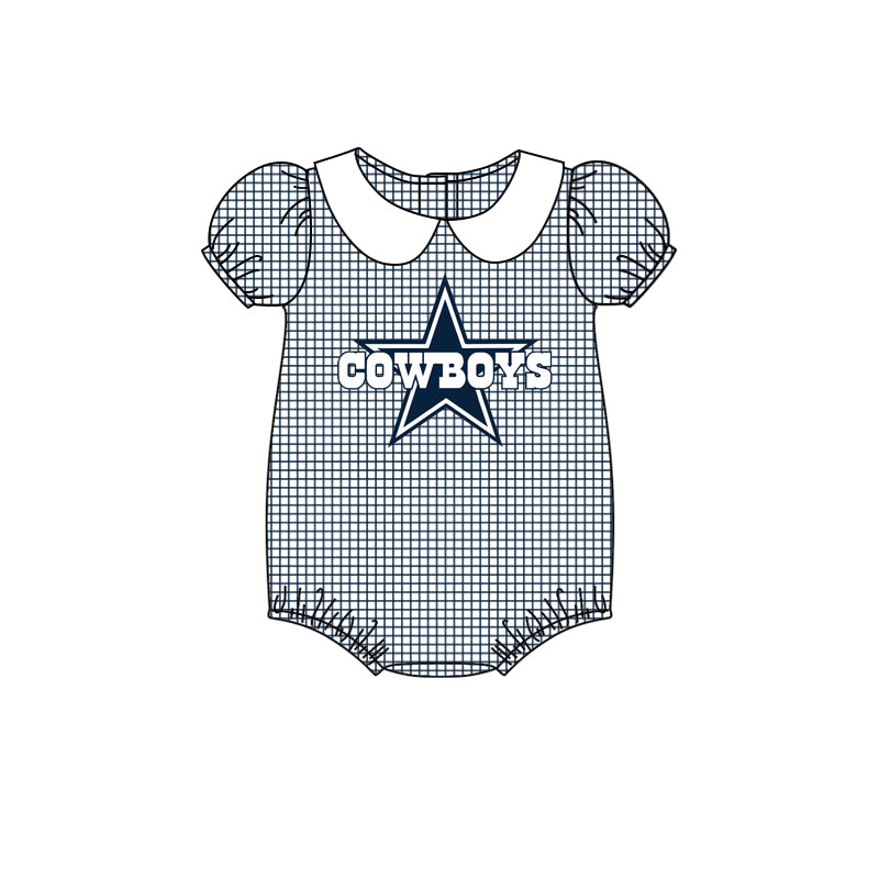 Baby Girls Cowboys Team Short Sleeve Rompers preorder(moq 5)