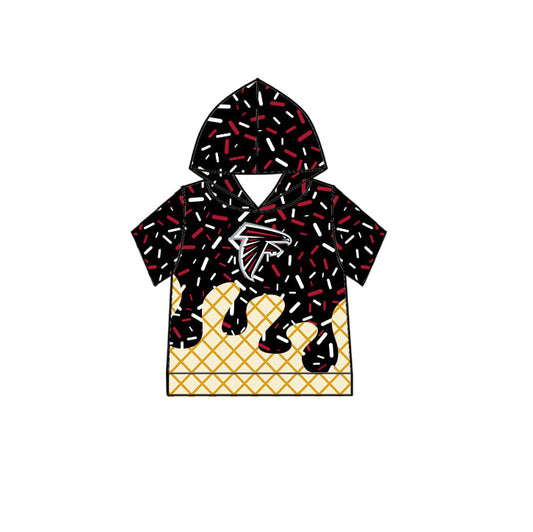 Preorder (moq 5)Baby Boys Drip Sprinkles Atlanta Falcons Team Short Sleeves Hoodies Top