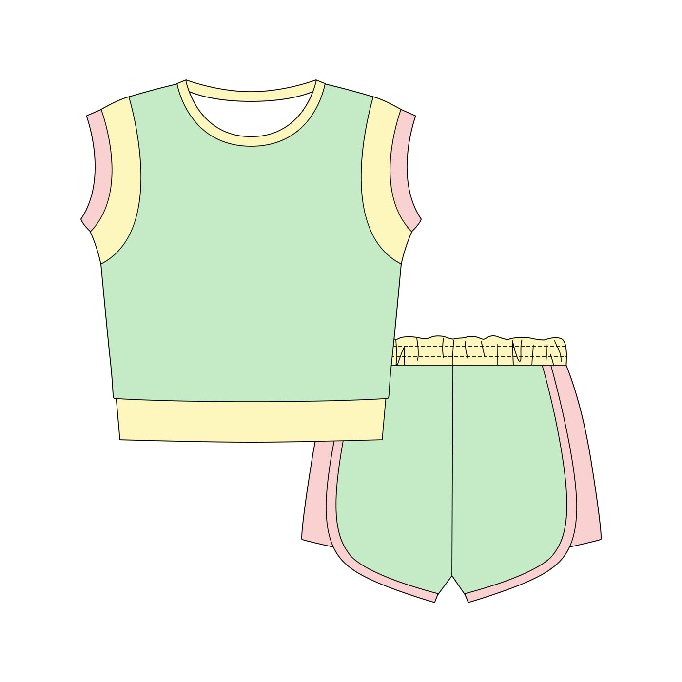 Baby Girls Green Top Shorts Cotton Clothes Sets Preorder