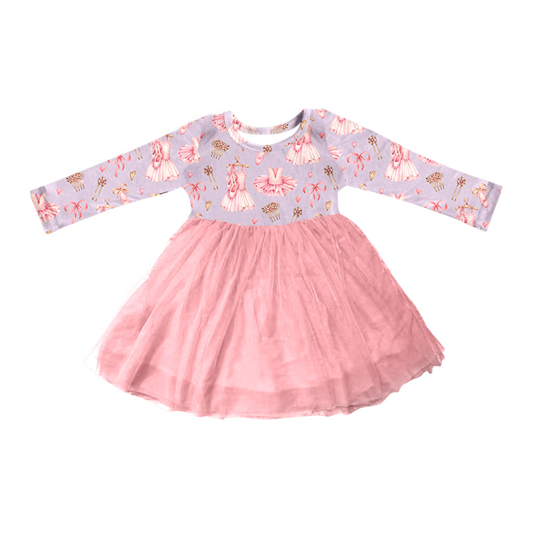 Baby Girls Dance Pink Tutu Knee Length Dresses Preorder(moq 5)