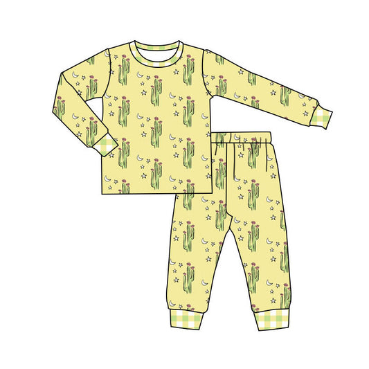 Preorder(moq 5) Baby Boys Cactus Stars Moons Top Pants Western Pajamas Sets