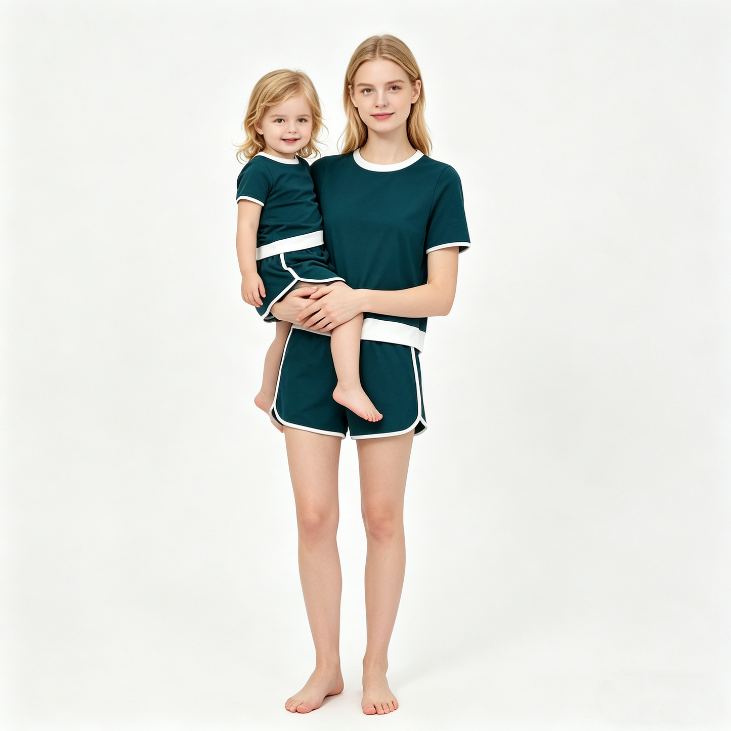 Mama and Me Girls Short Sleeve Top Skirt Short Cotton Clothes Sets