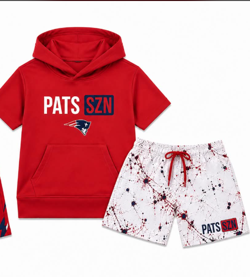 Preorder (moq 5) Baby Boys Red Pats SZN Hoodie Camo Short Team Clothes Sets