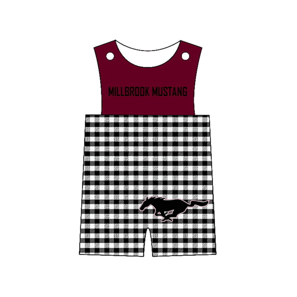 Preorder (moq 5)Baby Boys Sleeveless Millbrook mustang Shorts Rompers
