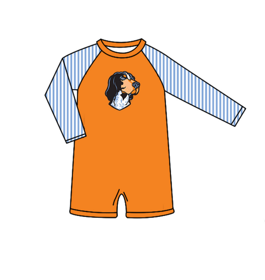 Preorder moq 5 Baby Boys Stripe Long Sleeve Dogs Team Swimsuits