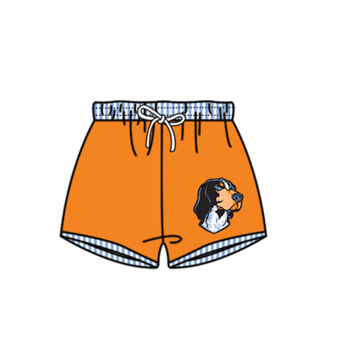 Preorder moq 5 Baby Boys Orange Dogs Team Swimming Trunks Bottom
