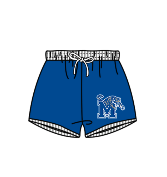 Preorder moq 5 Baby Boys Blue M Tigers Team Swimming Trunks Bottom