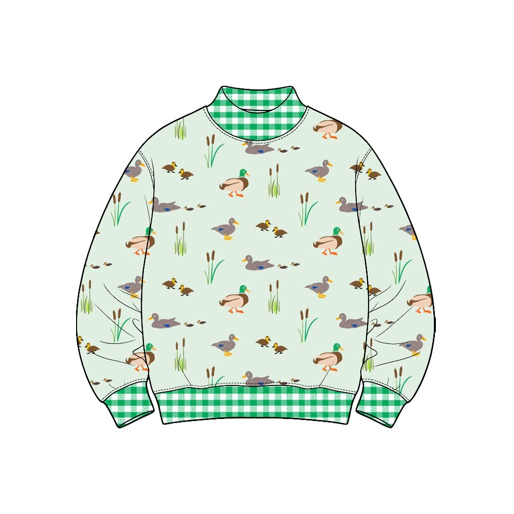 Preorder(moq 5) Boys Long Sleeve Mock Neck Top Floral Printed Kids clothing