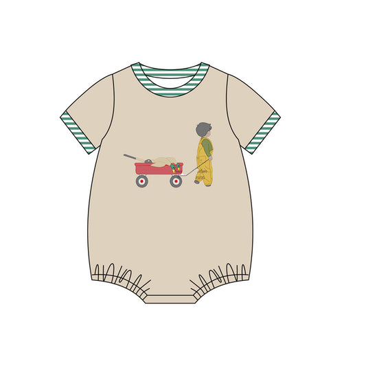 Preorder(moq 5)Baby Infant Boys Hunting Ducks Short Sleeve Rompers