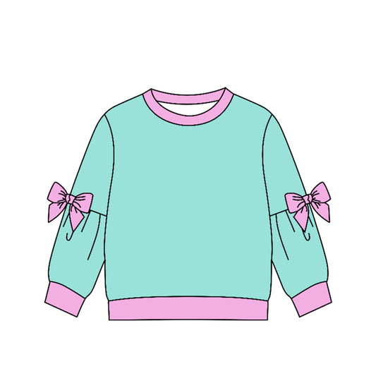Preorder (moq 5)Baby Girls Bows Long Sleeve T-shirts Top