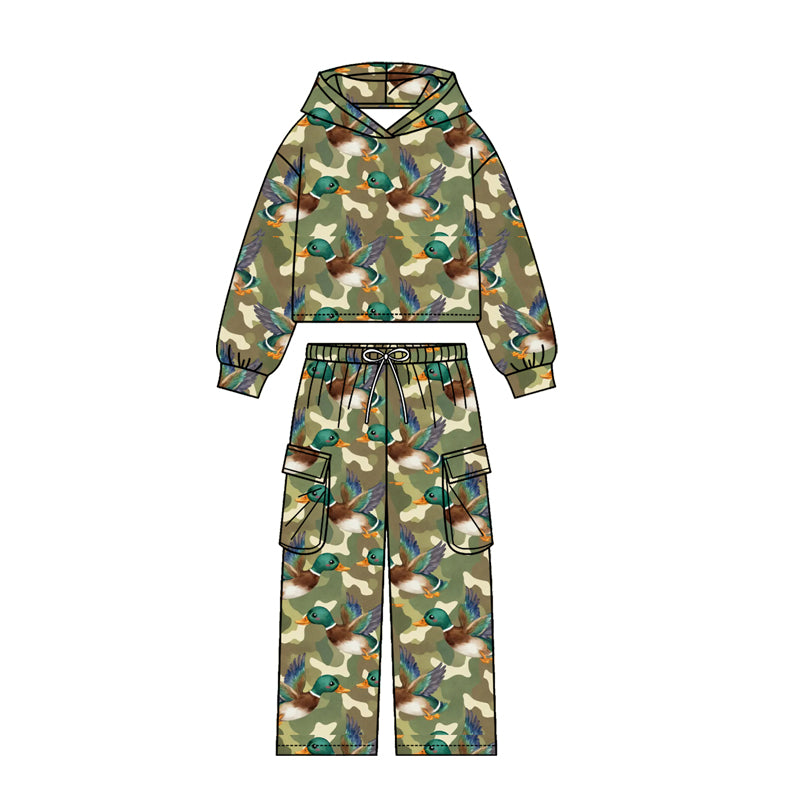Preorder (moq5) Kids Camo Hunting Print Joggers Team Clothes Set