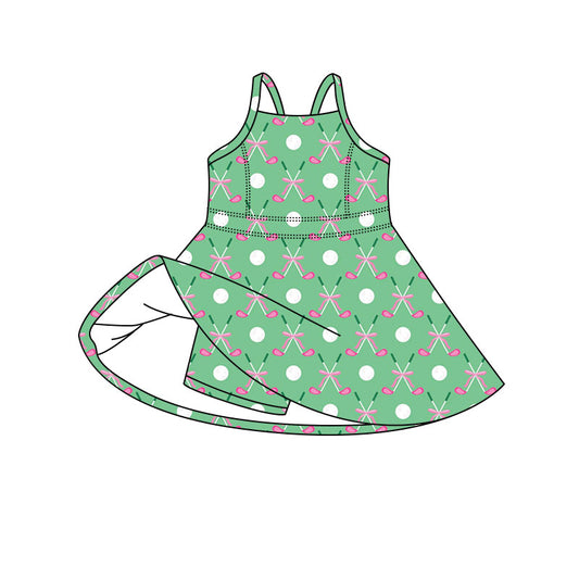 Preorder (moq 5)Baby Girls Strap Golf Shorts Knee Length Dresses