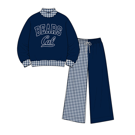 Preorder(moq 5)Baby Boys Long Sleeve Bears Top Flare Pants Team Clothes Sets