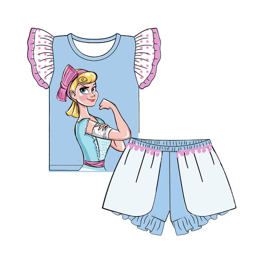 Baby Girls Cartoon Princess Shirt Shorts Summer Clothes Sets preorder (moq 5)