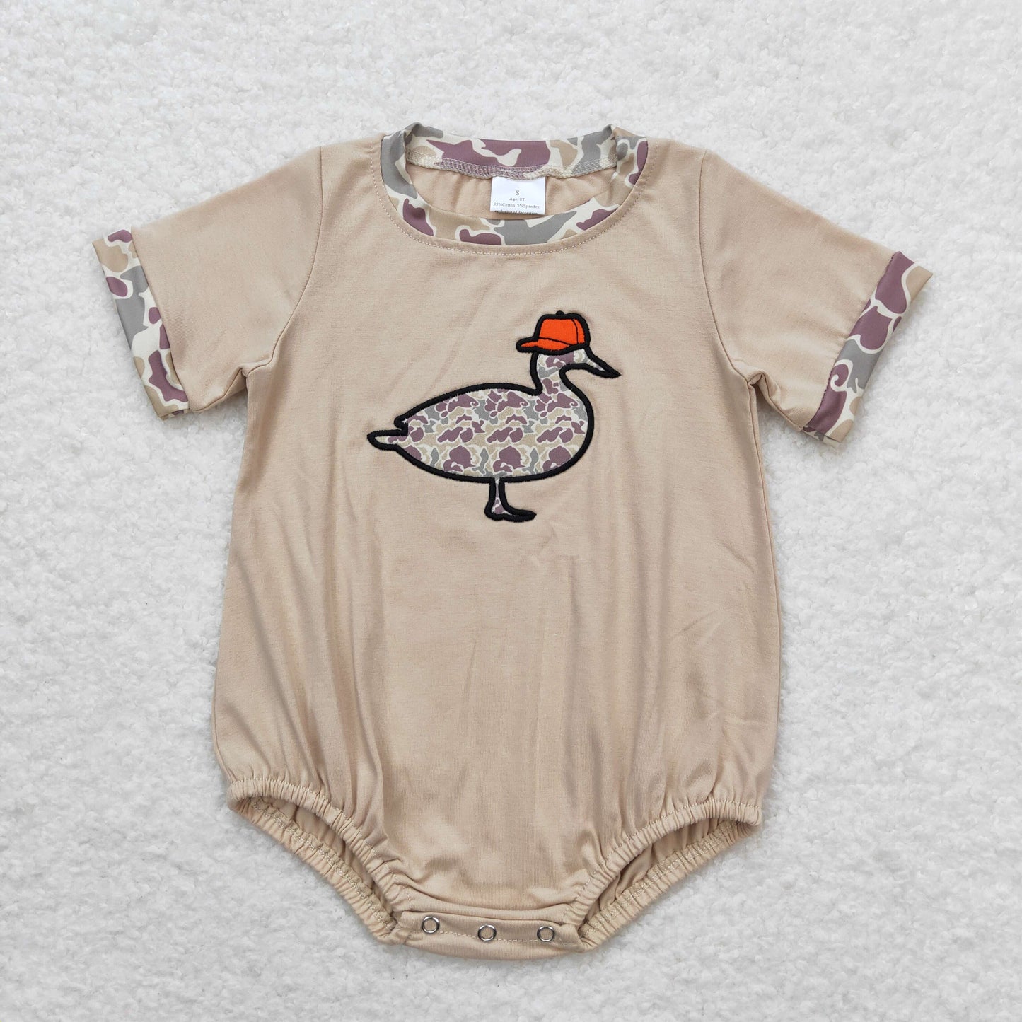 Sibling Baby Infant Boys Hunting Comouflage Duck Short Sleeve Rompers