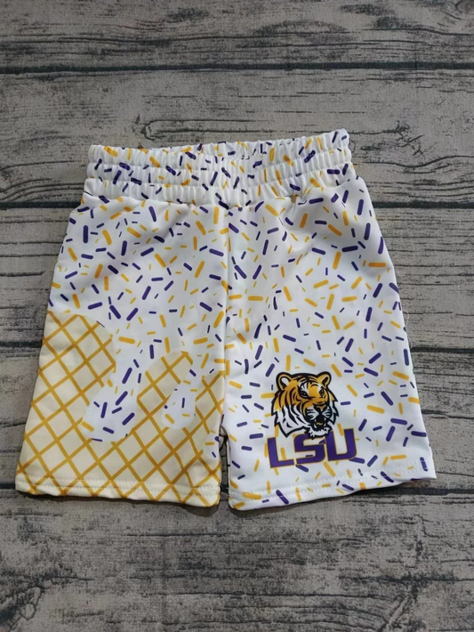 Cutom moq 5 football team LSU boys shorts