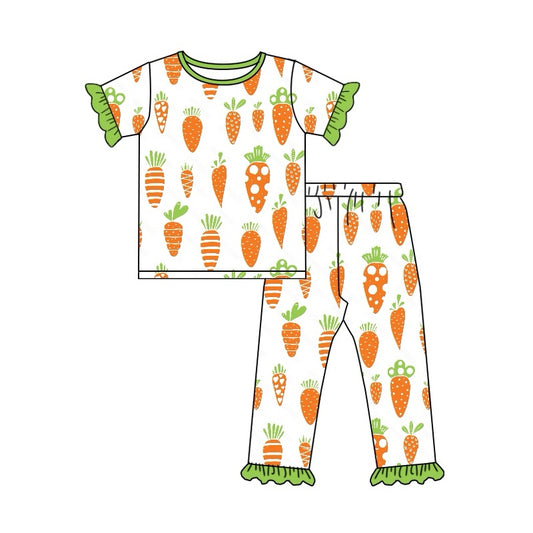 Baby Girls Easter Carrots Orange Top Pants Pajamas Sets preorder(MOQ 5)