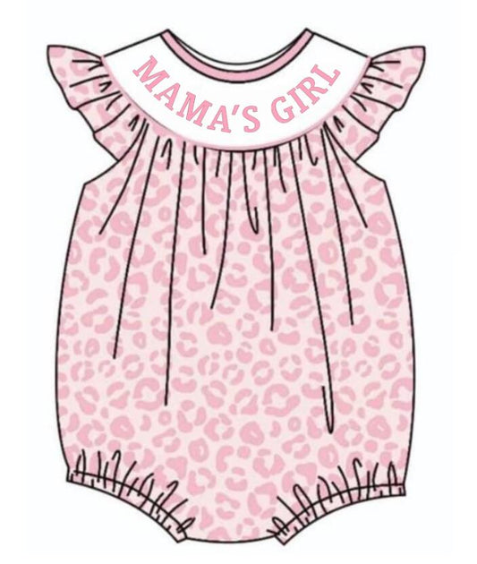 Baby Infant Girls Mama's Girl Pink Leopard Rompers preorder(moq 5)