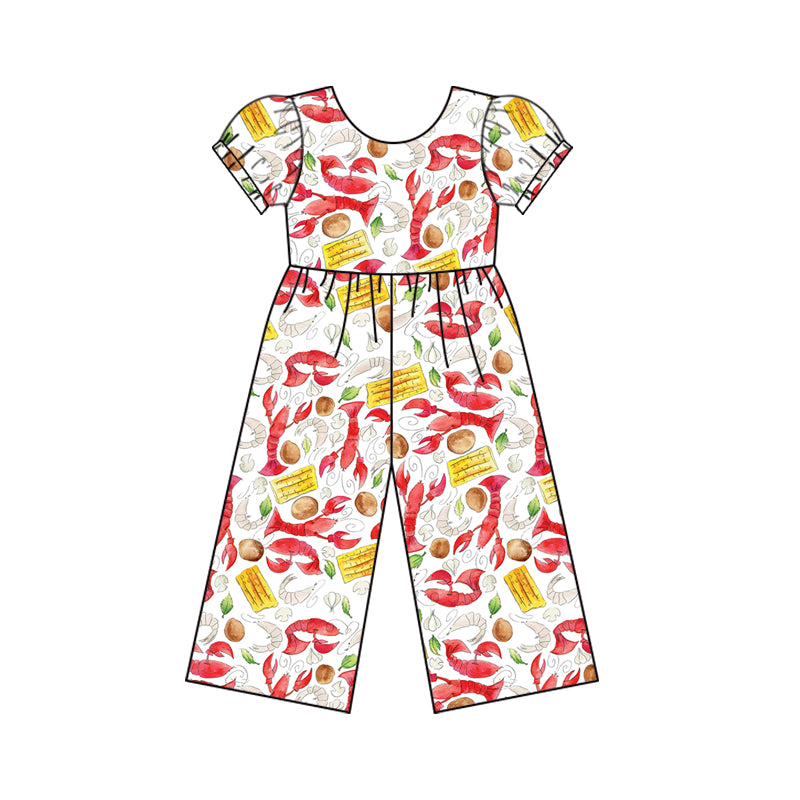 Baby Girls Crawfish Short Sleeve Top Pants Jumpsuits Preorder(moq 5)