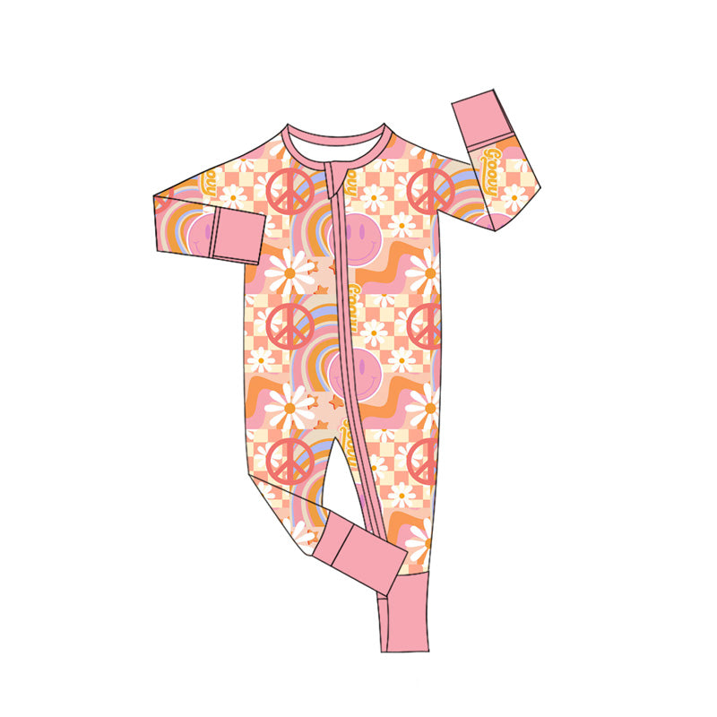 Preorder moq 5 Baby Girls Pink Smile Zippy Sleepers Rompers