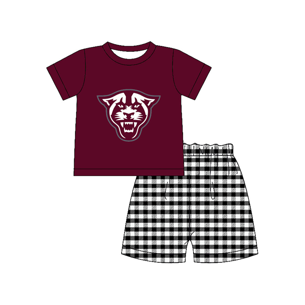Preorder moq 5 Baby Boys Eclectic panthers Shorts Team Clothes Set